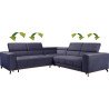 Party kampinė sofa su reguliuojamomis galvos atramomis