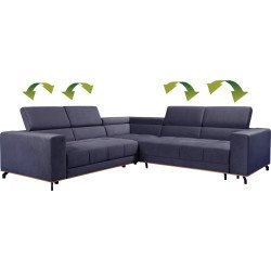 Party kampinė sofa su Puma funkcija ir patalynės dėže