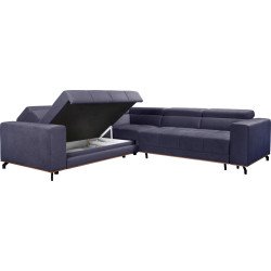 Party kampinė sofa su Puma funkcija ir patalynės dėže
