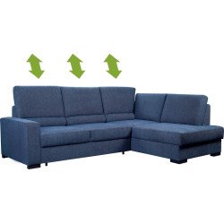 Boss kampinė sofa su pakeliamomis atlošo pagalvėlėmis