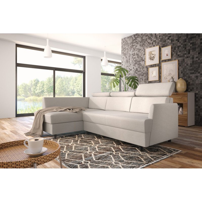 Fiore kampinė sofa mažoms erdvėms