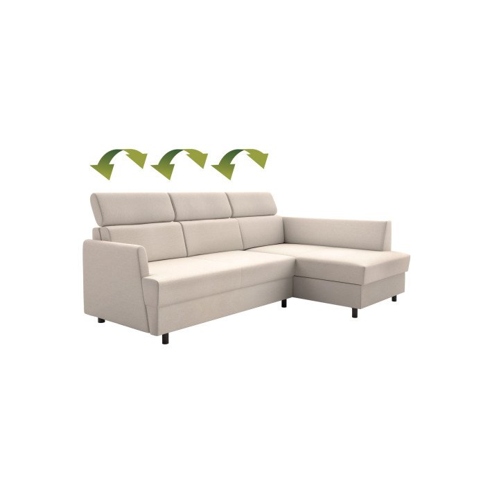 Fiore kompaktiška kampinė sofa su miegojimo funkcija