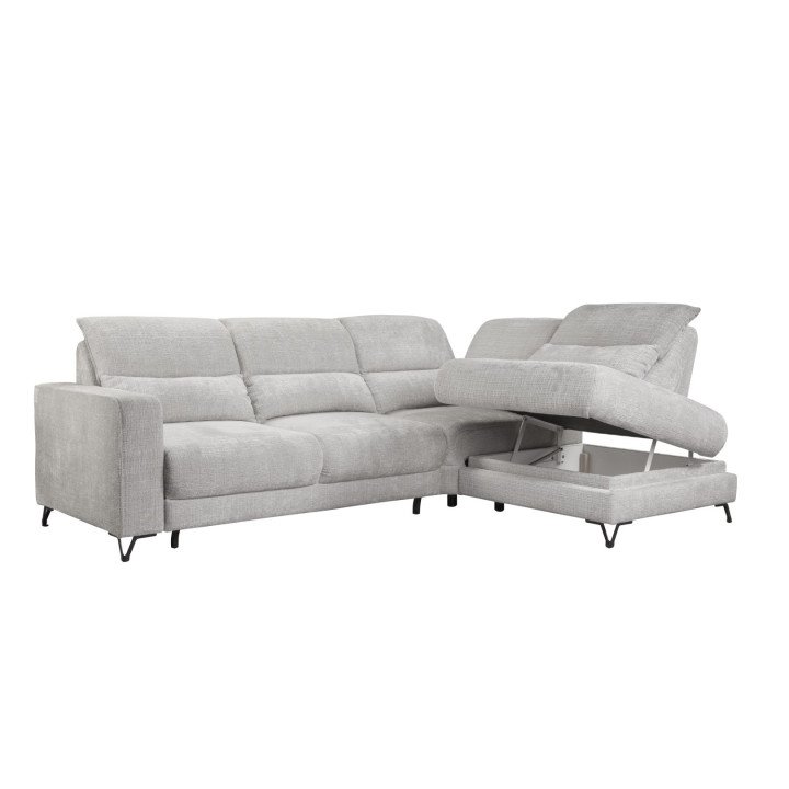 Popus kampinė sofa su pakeliama atlošo sistema
