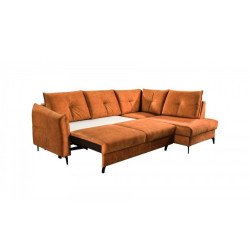 Cento kampinė sofa su dekoratyvinėmis siūlėmis