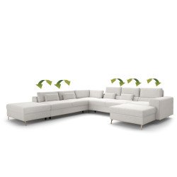 Modulinė kampinė sofa Chrome su vežimėlio mechanizmu