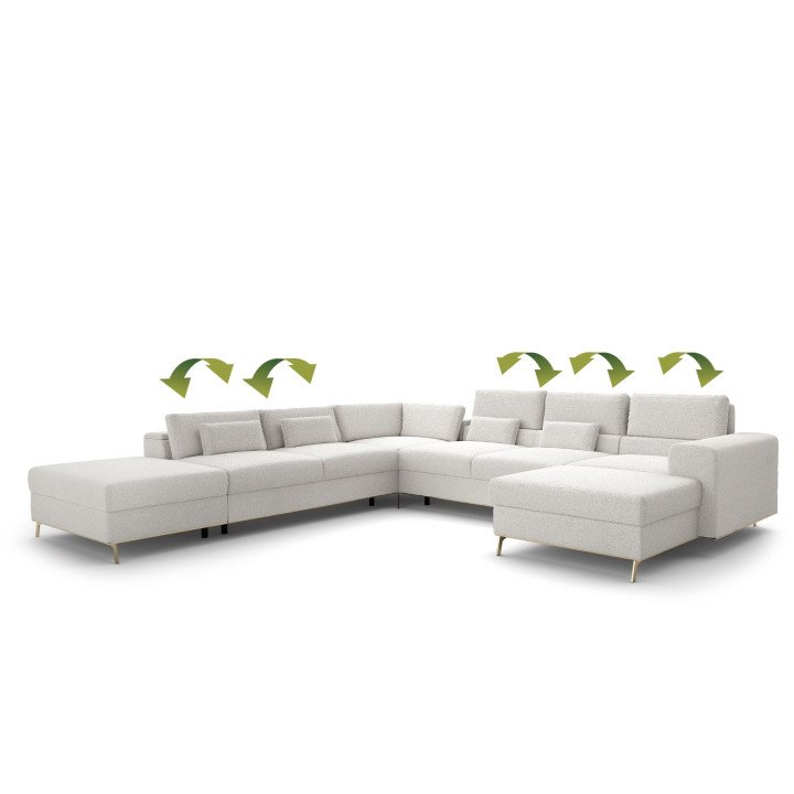 Modulinė kampinė sofa Chrome su vežimėlio mechanizmu