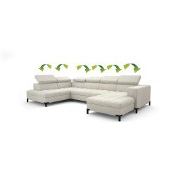 Moderni kampinė sofa Arte su dekoratyvinėmis siūlėmis