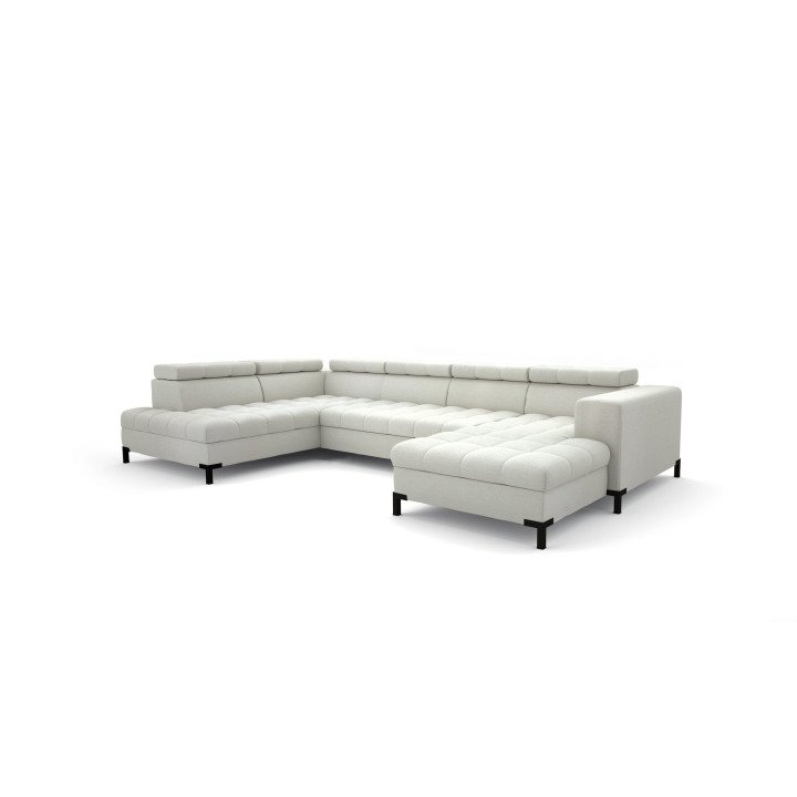 Moderni kampinė sofa Arte su dekoratyvinėmis siūlėmis