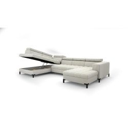 Moderni kampinė sofa Arte su dekoratyvinėmis siūlėmis