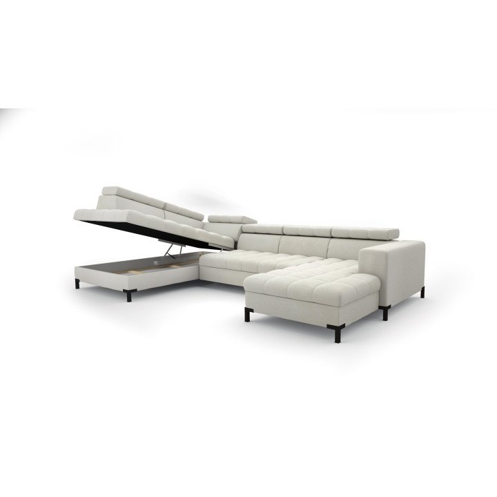 Moderni kampinė sofa Arte su dekoratyvinėmis siūlėmis