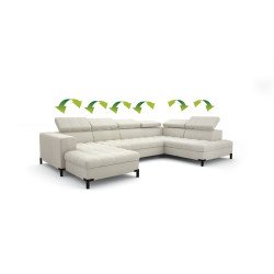 Kampinė sofa Arte patogiam kasdieniam poilsiui