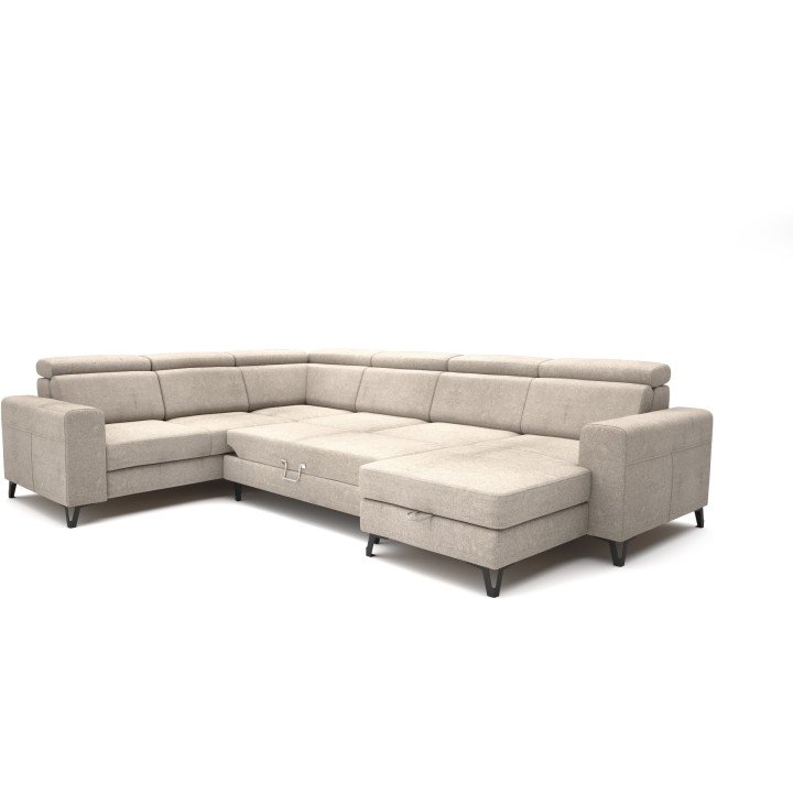 Modulinė kampinė sofa Aspen su chromuotomis kojelėmis