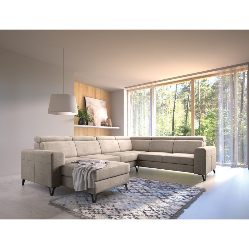 Minimalistinė modulinė kampinė sofa Aspen interjerui