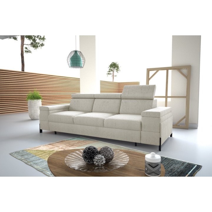 Ulises sofa su plačiais porankiais ir daiktadėže