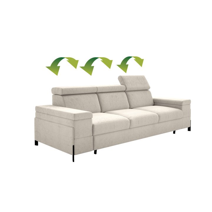 Ulises sofa su plačiais porankiais ir daiktadėže