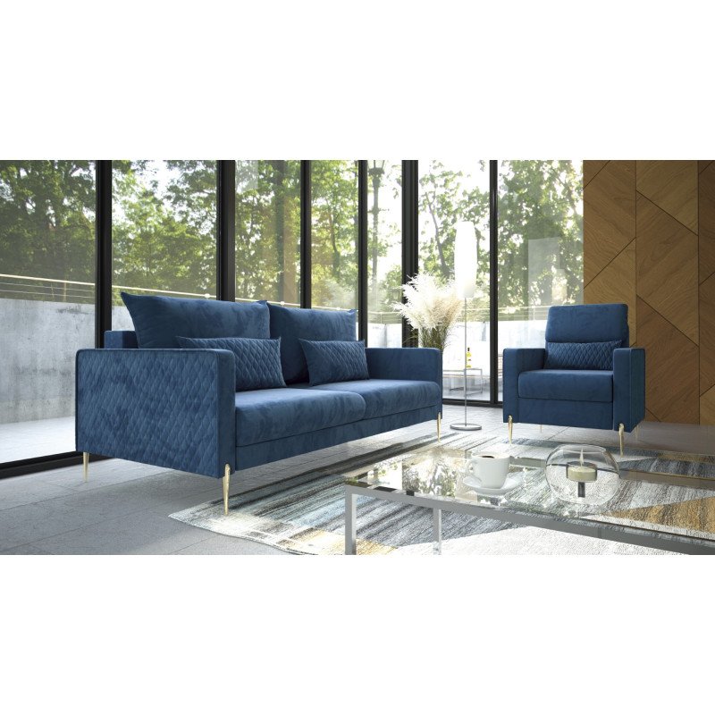 Garda elegantiška sofa su aukštomis kojelėmis