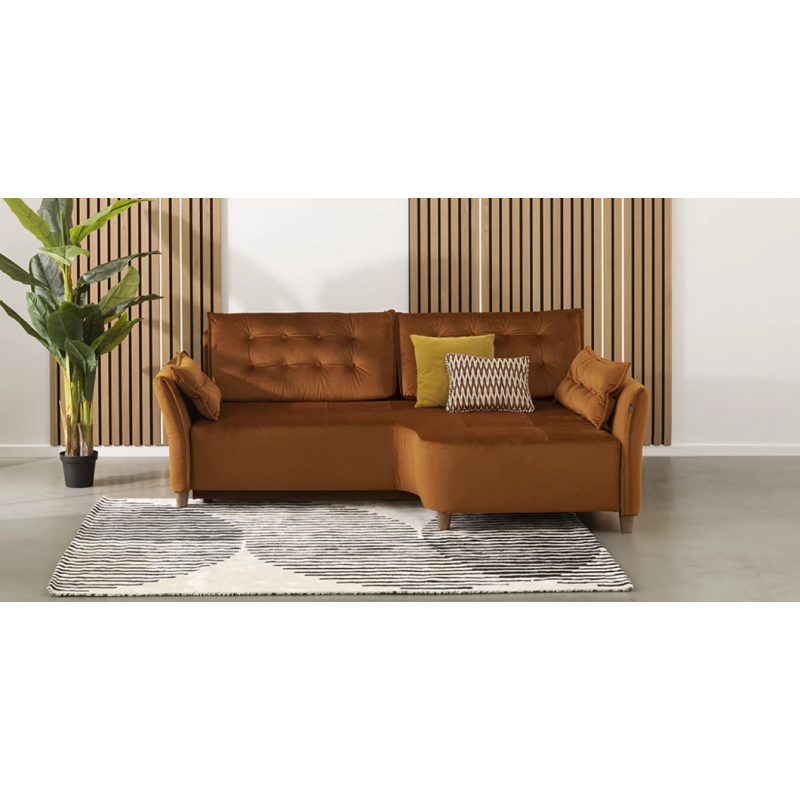 Kompaktiškas kampas su miegamu mechanizmu