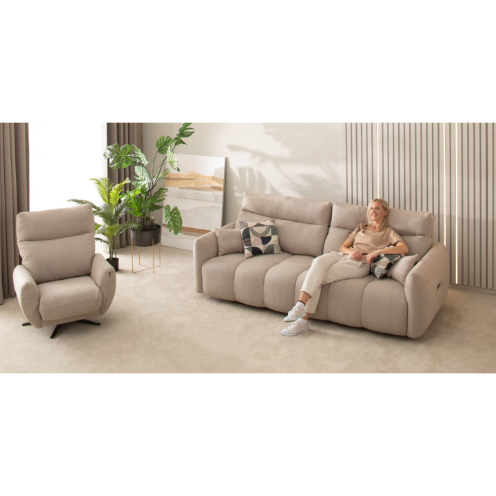AMBER trivietė sofa su miegamuoju mechanizmu